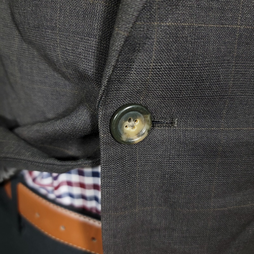 Jos A Bank Men's Sport Coat Blazer Two Button Brown Plaid Wool Size 44R - Picture 7 of 16